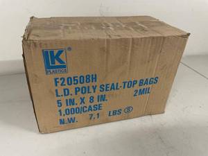 LK Plastics 5x8 2 Mil Poly Seal Top Bags 1000Case F20508H New
