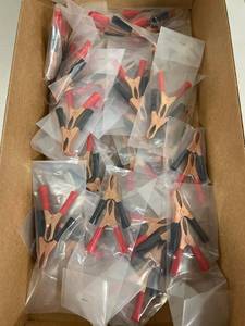 Bulk Lot Copper Battery Alligator Clips Red Black Insulated Handles