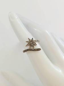 Sterling Silver Marcasite Bypass Ring