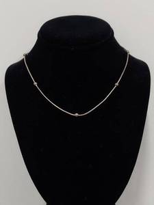 Sterling Silver Necklace Chain With Bead Accents