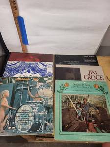 Vintage Vinyl Records Mixed Lot Janis Joplin, Jim Croce, Sonny & Cher, Woodstock