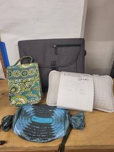Brenthaven Bag, Kassa Spa Pillow & Patterned Tissue DispenserCosmetic Pouch (Lot of 3)