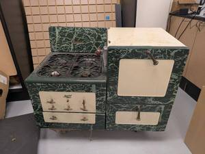 Magic Chef Vintage Green Marbleized Gas Stove Oven Broiler
