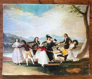 Oil on Canvas Titled Blind Mans Bluff after Francisco de Goya (Spanish, 1746-1828 Unframed Painting