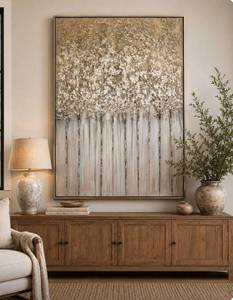 Grace Feyock Oil on Canvas Titled Strength in Numbers 62x42 Framed Art