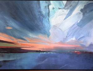 David Manlove Oil on Canvas Titled Last Day of the Sun 48x60 Framed