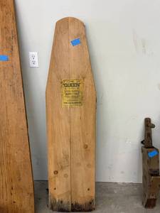The Queen Folding Ironing Board Wood Top J.R. Clark Primitive Vintage