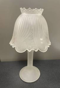 Frosted Glass Partylite 2-Piece Candle Holder Fairy Lamp 10