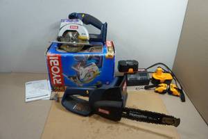 Ryobi Cordless Tools - Chain Saw, Batteries, Circular Saw