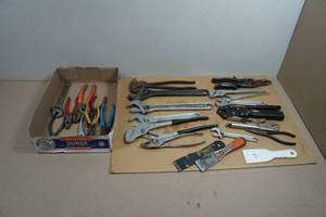 Assorted Pliers and Adjustable Wrenches