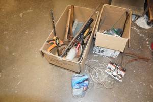 Assorted Tools - Clamp, Hammers, Pry Bar