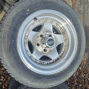 Polished Aluminum For 4 12 Rims and Tires, 14 (about 200 miles on)