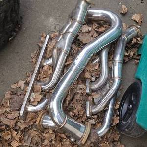 Chevy Small Block Headers, Machined Stainless wCrossover Pipe