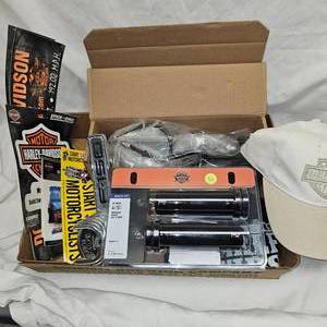 As New, Harley Davidson Factory Handle Grips, Mirrors, Stickers