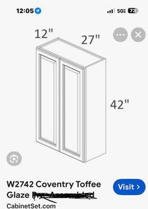 NEW J&K Cabinetry Model K10 W2742-See Photo For Size