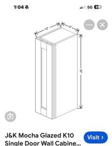 New J&K Cabinetry Model K10 W0930-See Photo For Size Only