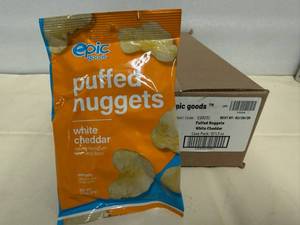12 bags Epic Goods Puffed Nuggets-White Cheddar