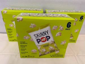 3x 6 bags Skinny Pop Original Popcorn