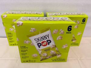 3x 6 bags Skinny Pop Original Popcorn