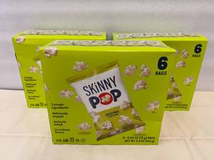 3x 6 bags Skinny Pop Original Popcorn