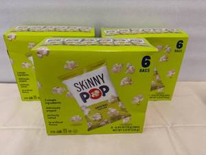 3x 6 bags Skinny Pop Original Popcorn