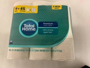 2x 9 Rolls  Total Home Premium Bath Tissue
