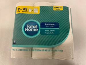 2x 9 Rolls  Total Home Premium Bath Tissue