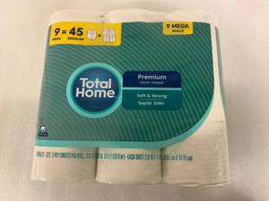 2x 9 Rolls  Total Home Premium Bath Tissue