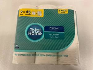 2x 9 Rolls  Total Home Premium Bath Tissue