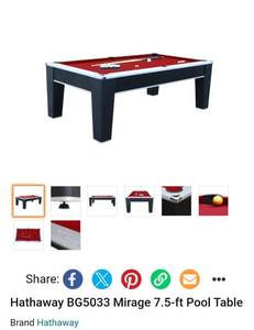 Hathaway Mirage 7.5-ft Pool Table