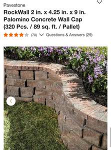 RockWall Concrete Wall Cap (320 Pcs.Pallet)
