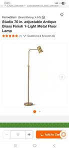 Studio floor lamp antique brass
