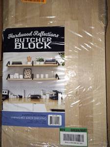 Unfinished birch butcher block shelf