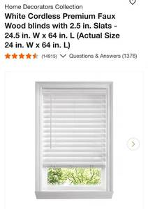 10 White cordless faux wood blinds
