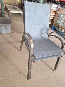 Set of 2 blue patio chairs