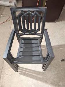 Set of 4 black patio chairs