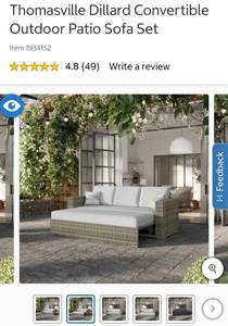 Thomasville Dillard Convertible Outdoor Patio Sofa Set