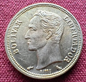 1960 Venezuela Silver 1 Bolivar