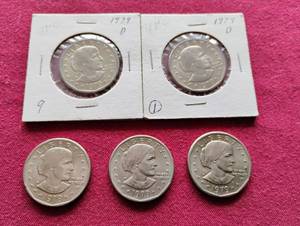 (5) Susan B Anthony Dollars