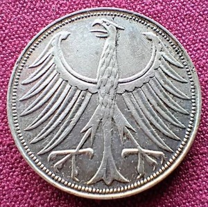 1951 Germany Silver 5 Mark