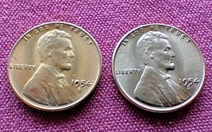 (2) Red Uncirculated 1954-S Wheat Pennies