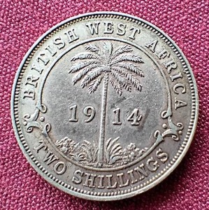 1914 British West Africa Silver 2 Shillings