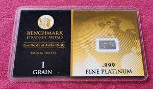 1 Grain .999 Platinum Bar