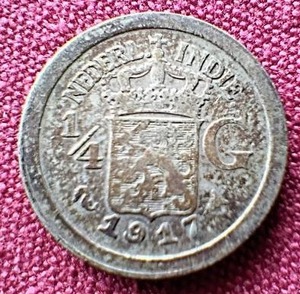 1917 Netherlands East Indies Silver 14 Gulden