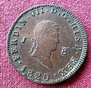 1820 Spain 8 Maravedis