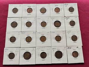 (20) Wheat Pennies in Flips