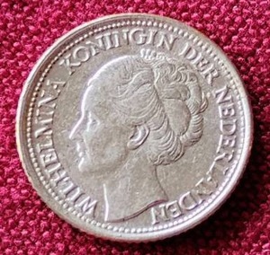 1944 Netherlands Silver 10 Cents