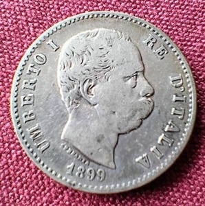 1899 Italy Silver 1 Lira