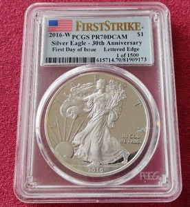 2016-W Silver Eagle - PCGS PF70DCAM First Day of Issue