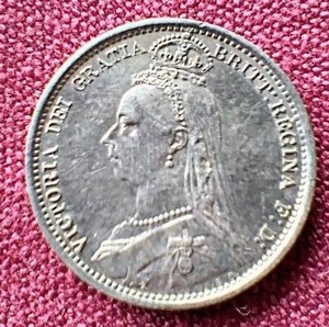 1889 Great Britain Silver Six Pence